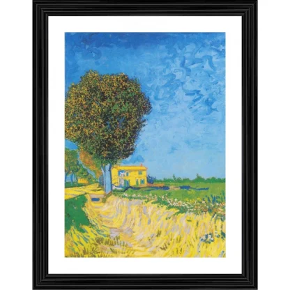 A Lane near Arles 1888 Painting With Wood Photo Frame (Multicolor)