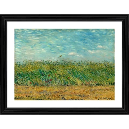 Wheatfield with Partridge 1887 Painting With Wood Photo Frame (Multicolor)