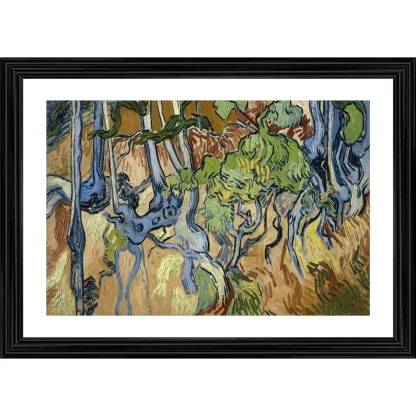 Tree Roots 1890 Painting With Wood Photo Frame (Multicolor)