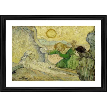 The Raising of Lazarus 1890 Painting With Wood Photo Frame (Multicolor)