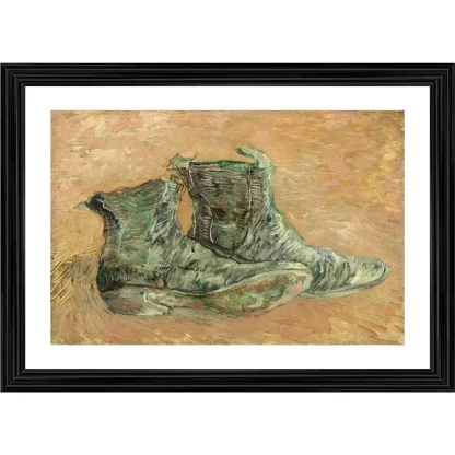 Shoes 1887 Painting With Wood Photo Frame (Multicolor)