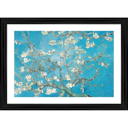 Almond Blossom 1890 Painting With Wood Photo Frame (Multicolor)