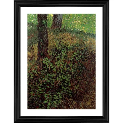 Undergrowth in the Garden 1887 Painting With Wood Photo Frame (Multicolor)