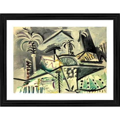 Landscape 1972 Painting With Wood Photo Frame (Multicolor)