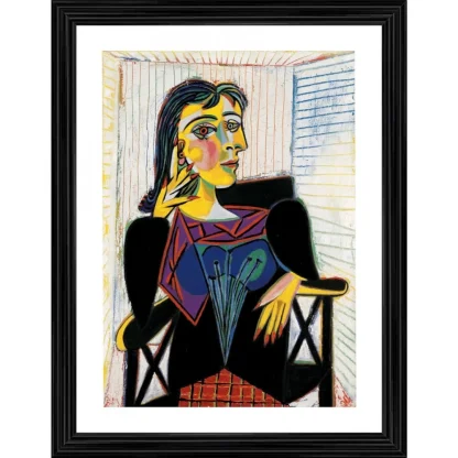 Portrait of Dora Maar 1937 Painting With Wood Photo Frame (Multicolor)