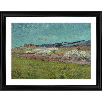 View of the Alpilles 1890 Painting With Wood Photo Frame (Multicolor)