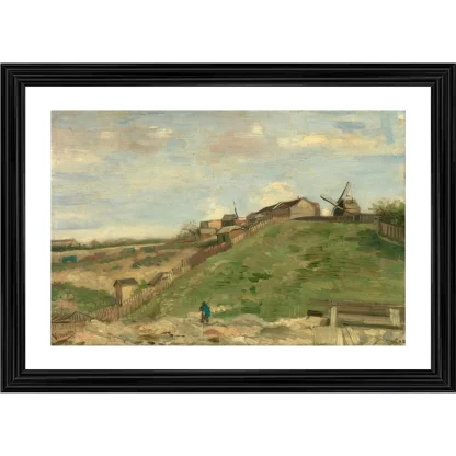 The Hill of Montmartre with Stone Quarry 1886 Painting With Wood Photo Frame (Multicolor)