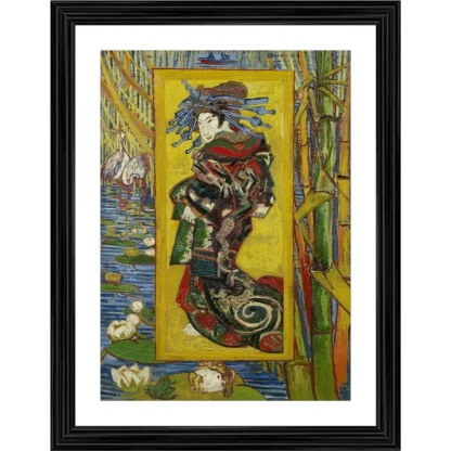 Courtesan after Eisen 1887 Painting With Wood Photo Frame (Multicolor)