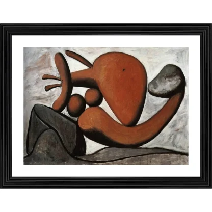 Woman Throwing a Stone 1931 Painting With Wood Photo Frame (Multicolor)