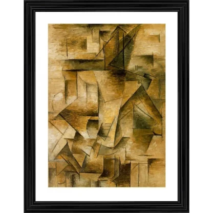 Guitar Player 1910 Painting With Wood Photo Frame (Multicolor)