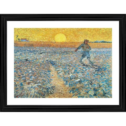 The Sower 1889 Painting With Wood Photo Frame (Multicolor)