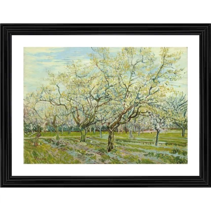 The White Orchard 1888 Painting With Wood Photo Frame (Multicolor)