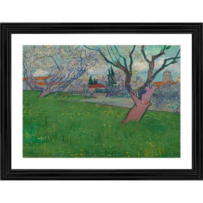 Orchards in Blossom 1889 Painting With Wood Photo Frame (Multicolor)