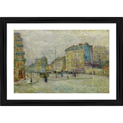 Boulevard de Clichy 1887 Painting With Wood Photo Frame (Multicolor)