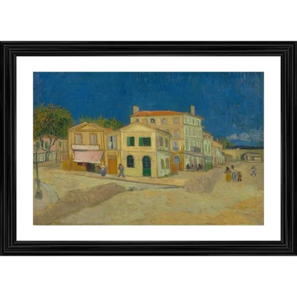 The Yellow House 1888 Painting With Wood Photo Frame (Multicolor)