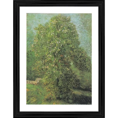 Horse Chestnut Tree in Blossom 1887 Painting With Wood Photo Frame (Multicolor)