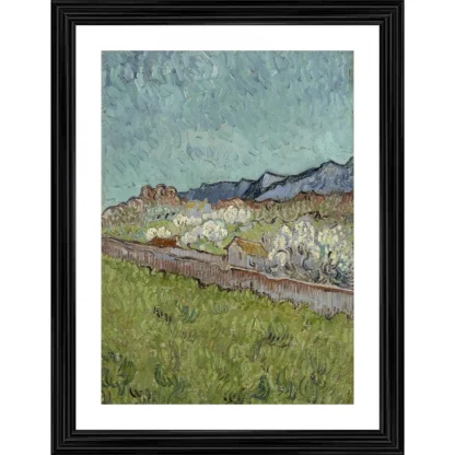 View of the Alpilles 1890 Painting With Wood Photo Frame (Multicolor)