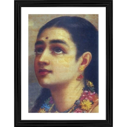 Shakuntala 1880 Painting With Wood Photo Frame (Multicolor)