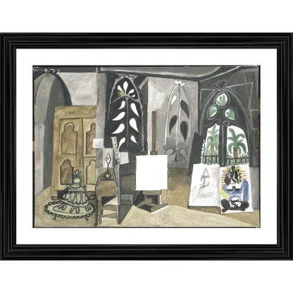 The Studio at La Colifornie 1956 Painting With Wood Photo Frame (Multicolor)