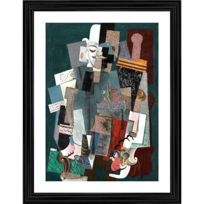 Man with a Pipe 1915 Painting With Wood Photo Frame (Multicolor)