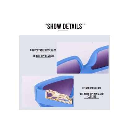 Classic Unisex UV400 Protection Sunglasses (Blue) - Image 3