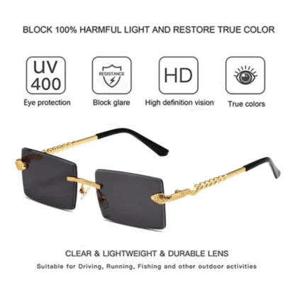 Classic Unisex UV400 Protection Sunglasses (Black) - Image 2