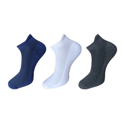 3_Pair Set Unisex Casual Cotton Solid Ankle Length Socks (Multicolor)