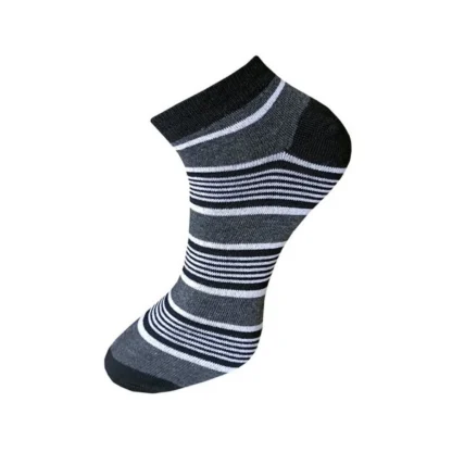 3_Pair Set Unisex Casual Cotton Striped Ankle Length Socks (Multicolor) - Image 2