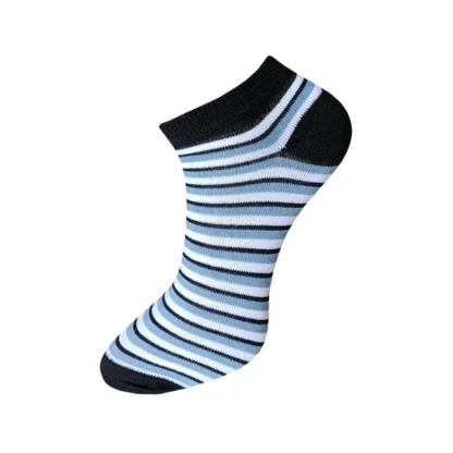 3_Pair Set Unisex Casual Cotton Striped Ankle Length Socks (Multicolor) - Image 3