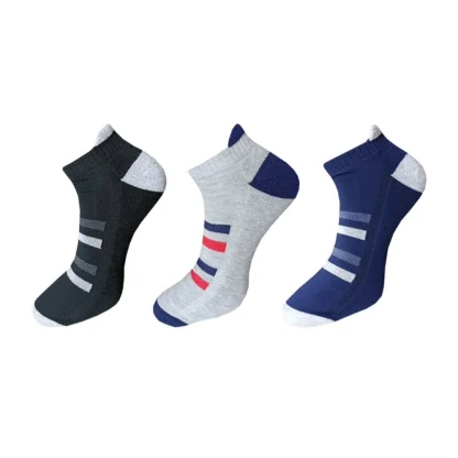 3_Pair Set Unisex Casual Cotton Printed Ankle Length Socks (Multicolor)