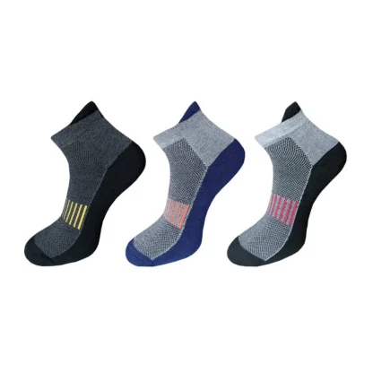 3_Pair Set Unisex Casual Cotton Printed Ankle Length Socks (Multicolor)