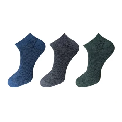 3_Pair Set Unisex Casual Cotton Solid Ankle Length Socks (Multicolor)