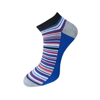 3_Pair Set Unisex Casual Cotton Striped Ankle Length Socks (Multicolor) - Image 2