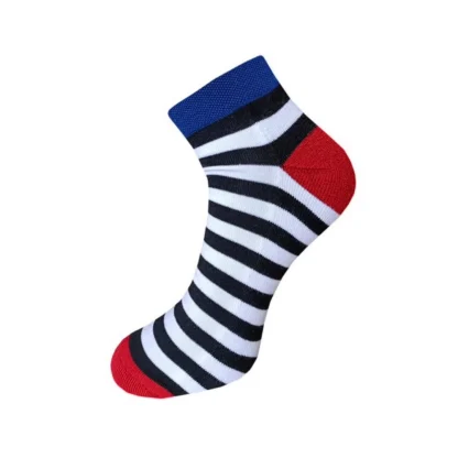 3_Pair Set Unisex Casual Cotton Striped Ankle Length Socks (Multicolor) - Image 4