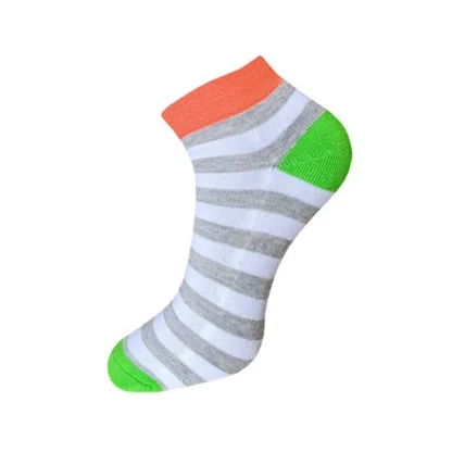 3_Pair Set Unisex Casual Cotton Striped Ankle Length Socks (Multicolor) - Image 3