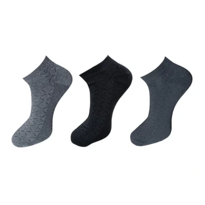 3_Pair Set Unisex Casual Cotton Printed Ankle Length Socks (Multicolor)