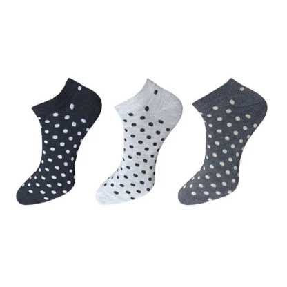 3_Pair Set Unisex Casual Cotton Printed Ankle Length Socks (Multicolor)