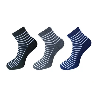 3_Pair Set Unisex Casual Cotton Printed Ankle Length Socks (Multicolor)