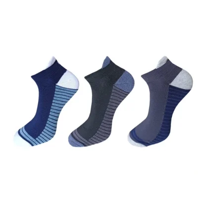 3_Pair Set Unisex Casual Cotton Printed Ankle Length Socks (Multicolor)