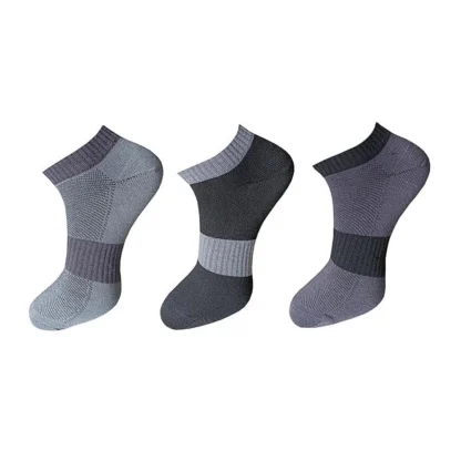 3_Pair Set Unisex Casual Cotton Solid Ankle Length Socks (Multicolor)