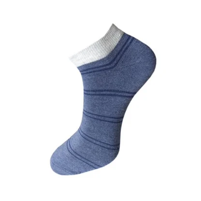 3_Pair Set Unisex Casual Cotton Striped Ankle Length Socks (Multicolor) - Image 4