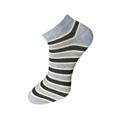 3_Pair Set Unisex Casual Cotton Striped Ankle Length Socks (Multicolor) - Image 2