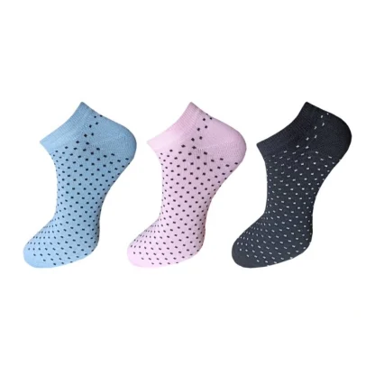 3_Pair Set Unisex Casual Cotton Printed Ankle Length Socks (Multicolor)