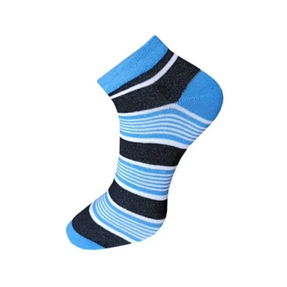 3_Pair Set Unisex Casual Cotton Striped Ankle Length Socks (Multicolor) - Image 4