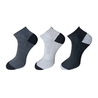 3_Pair Set Unisex Casual Cotton Solid Ankle Length Socks (Multicolor)