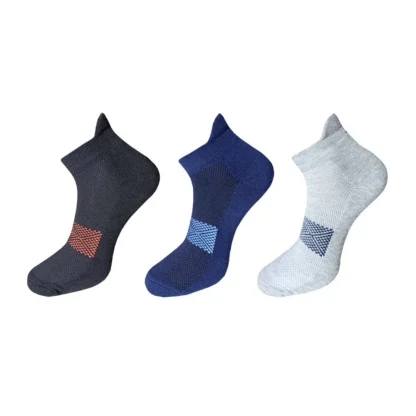 3_Pair Set Unisex Casual Cotton Printed Ankle Length Socks (Multicolor)