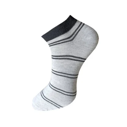 3_Pair Set Unisex Casual Cotton Striped Ankle Length Socks (Multicolor) - Image 2