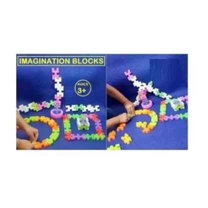 44_Pcs Set Imagination Puzzle Block Set | Plastic | Educational Toys | 3+ Years - Image 2