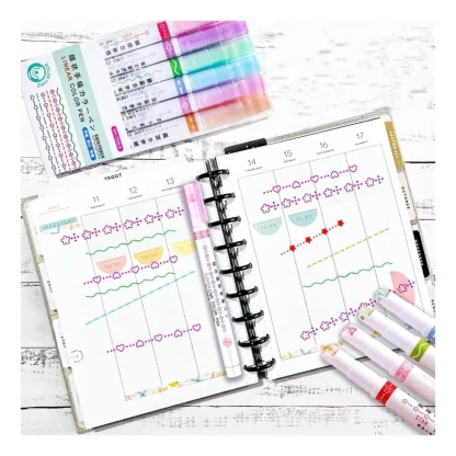 Designer Linear Roller Curve Highlighter Pens | Plastic | Stationery | 5+ Years - Image 2