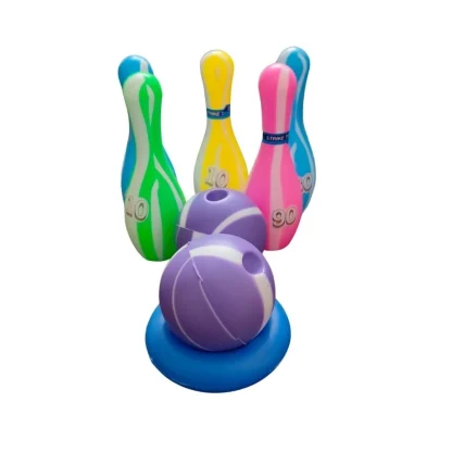 Junior Bowling Set With 5 Bottles 2 Balls And 1 Ball Stand Ring |   Plastic  |   Toys| 1+ Years - Image 3